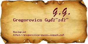 Gregorovics Győző névjegykártya